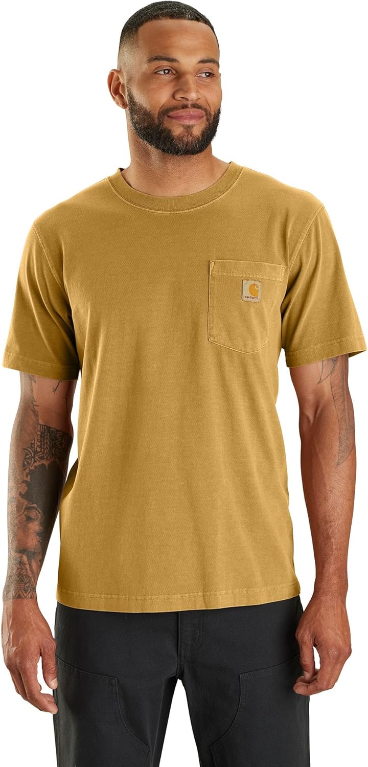 

Футболка Carhartt с карманом, расслабленного кроя, окрашенная в процессе пошива, Dark Sunflower