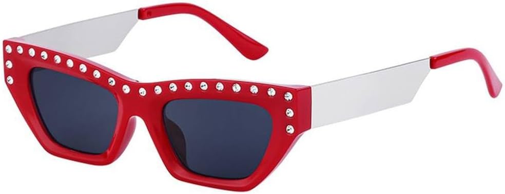 

Солнцезащитные очки «кошачий глаз» прямоугольной формы для женщин, роскошные, в стиле панк, в маленькой оправе, со стразами, модные очки для активного отдыха HVTVTLA, C6redgray