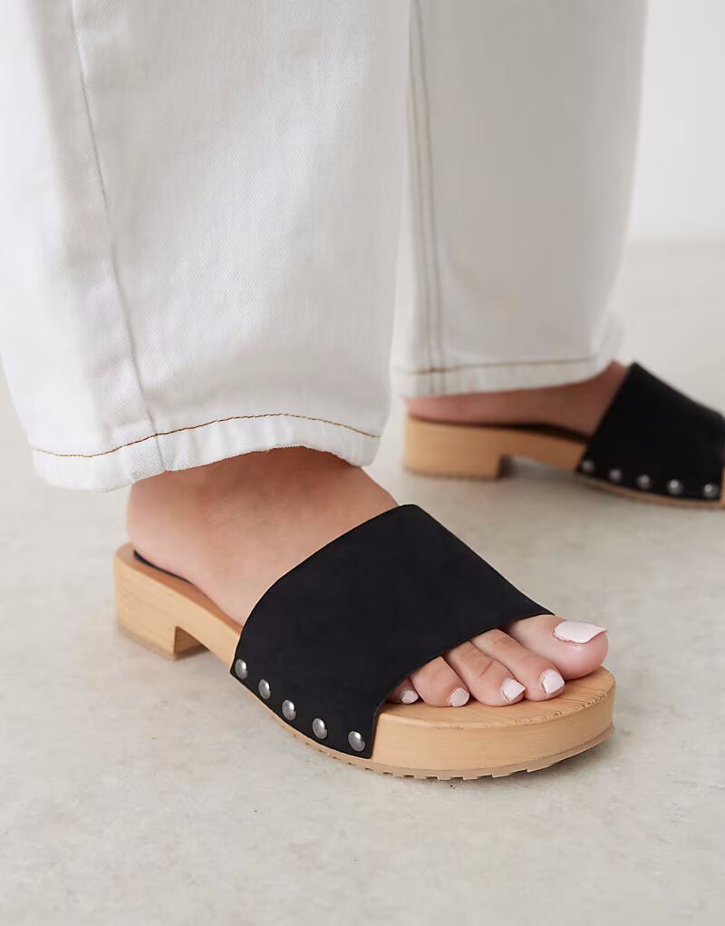 ASOS DESIGN Любимые замшевые мюли черного цвета — фото 3
