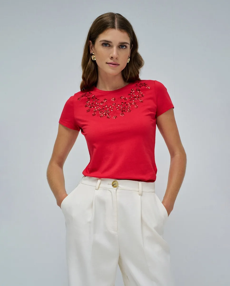 

Женская футболка с вышивкой Salsa Jeans, белый