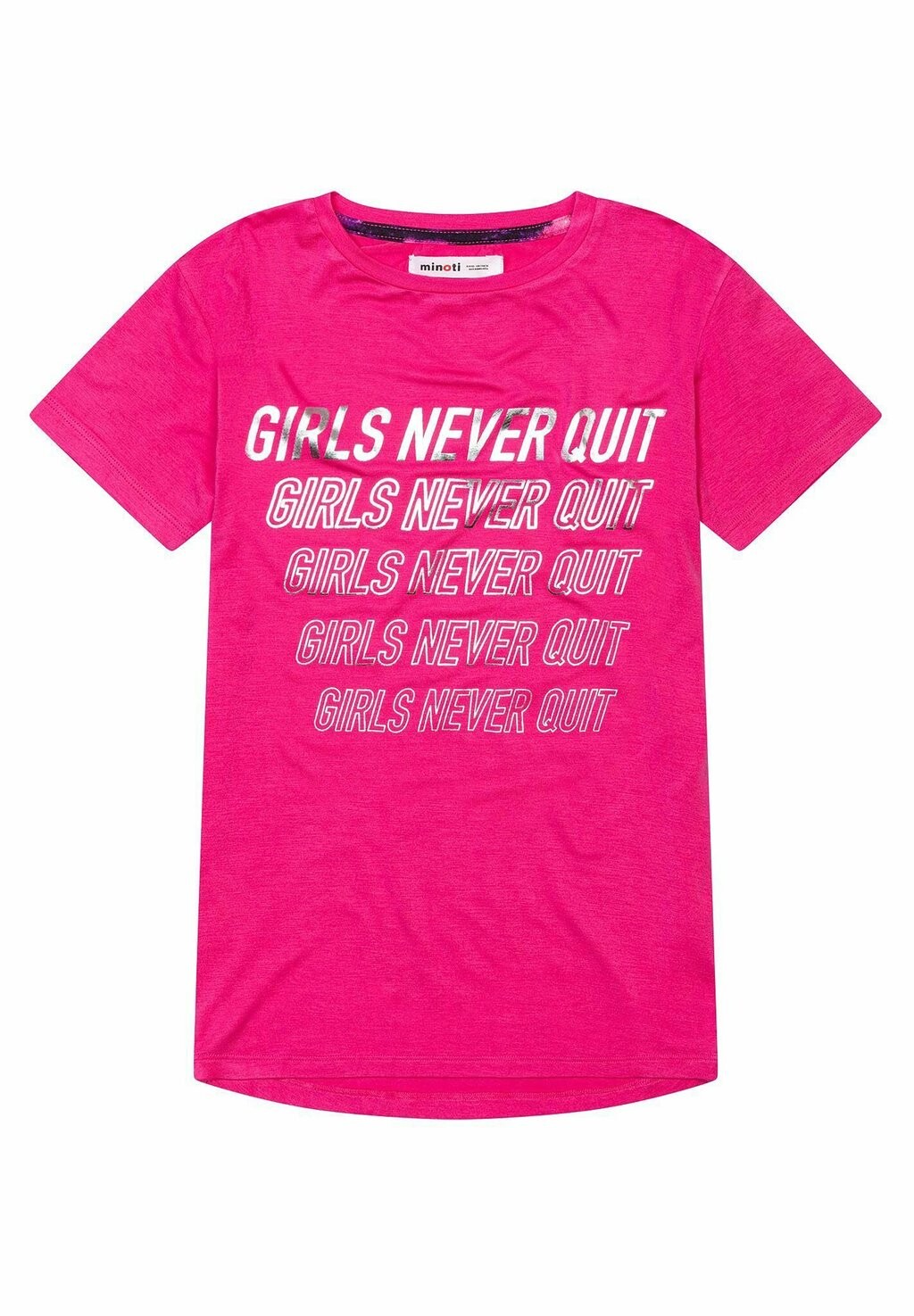 

Футболка с принтом NEVER QUIT SLOUCHY MINOTI, цвет pink