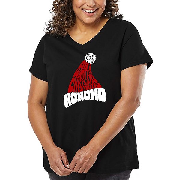 

Футболка V-neck с принтом All I Want for Christmas Is You La Pop Art, Black