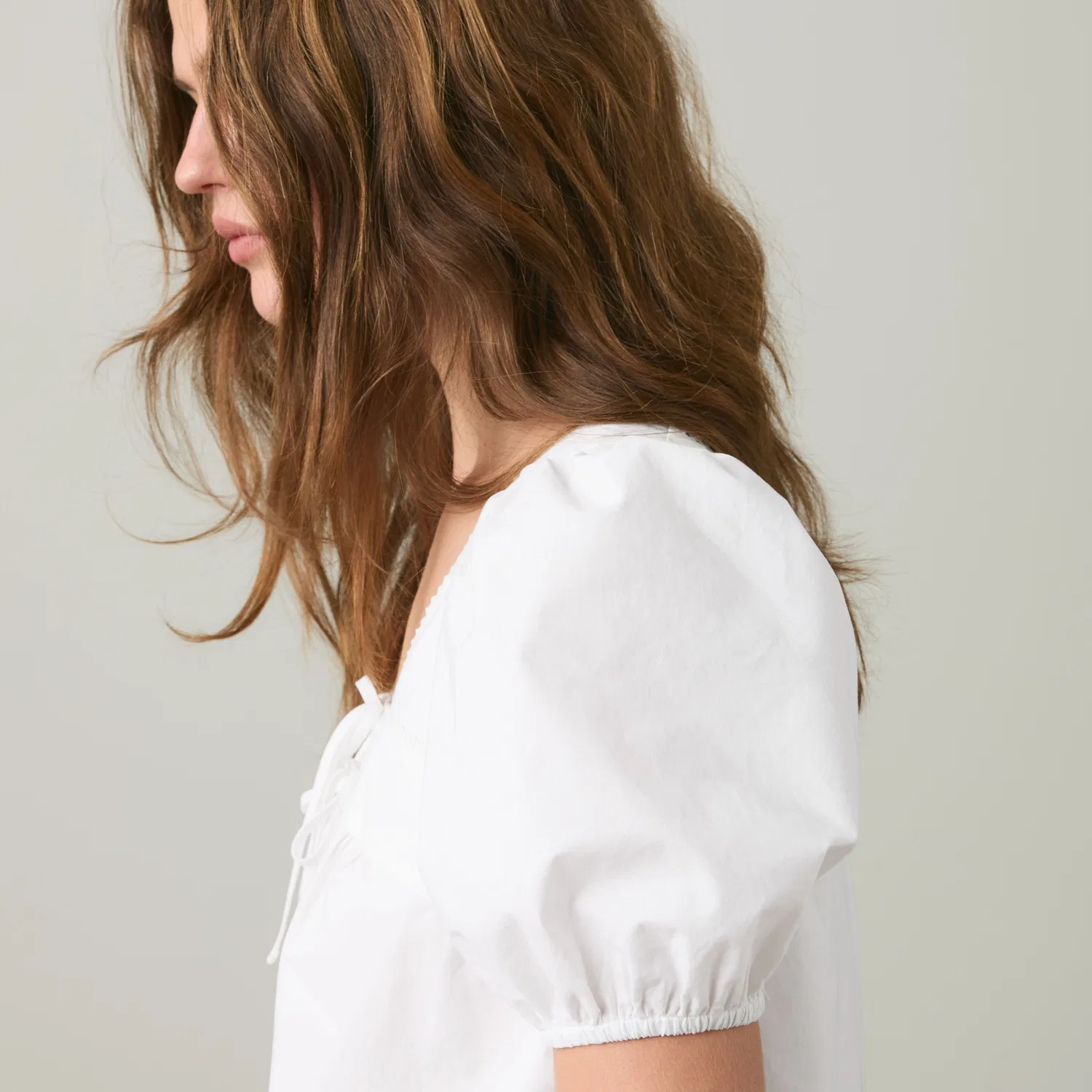 Милая блузка с короткими рукавами и ажурной отделкой Levi's, White — фото 4
