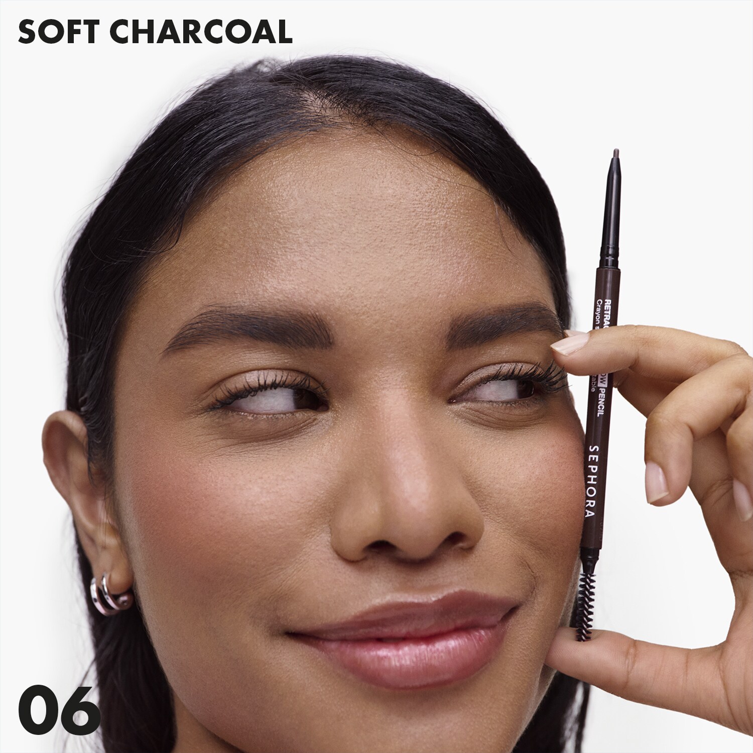 Карандаш для бровей с выдвижным механизмом RETRACTABLE BROW PENCIL Sephora Collection, 06 Soft Charcoal (0,08 g) — фото 3