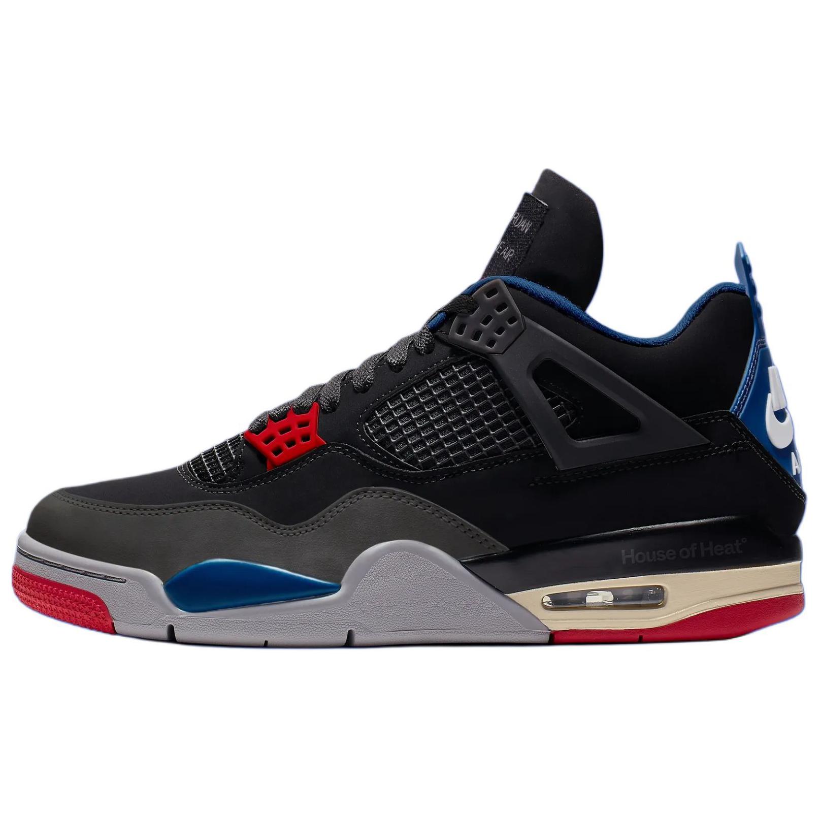 Ретро редкая футболка Air Jordan, черный/огненно-красный-темный королевский синий-темный дымчато-серый-технический серый — фото 2
