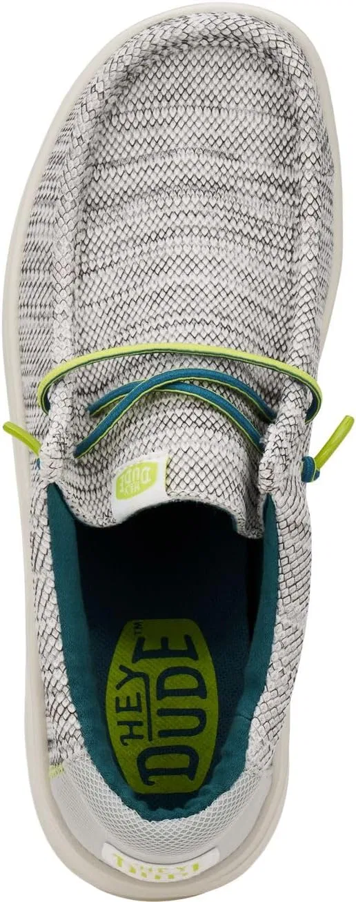Мужские туфли Hey Dude Wally H2o, White Lime Green — фото 2