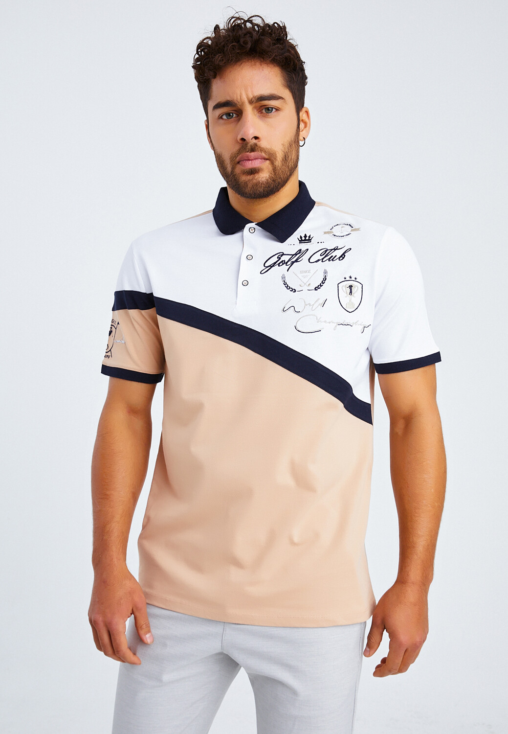 

Поло Leif Nelson Herren T Shirt Polo Herren T Shirt Polo LN 55605, бежевый