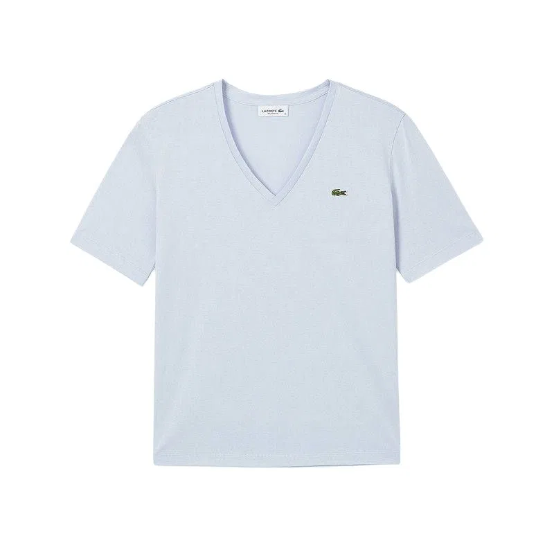 Футболка LACOSTE с логотипом светло-голубая