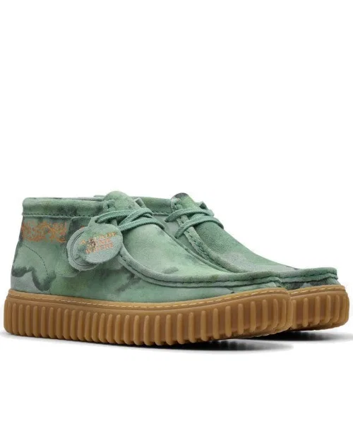 Мужские мокасины Clarks Torhill Tor с камуфляжным принтом зелёные