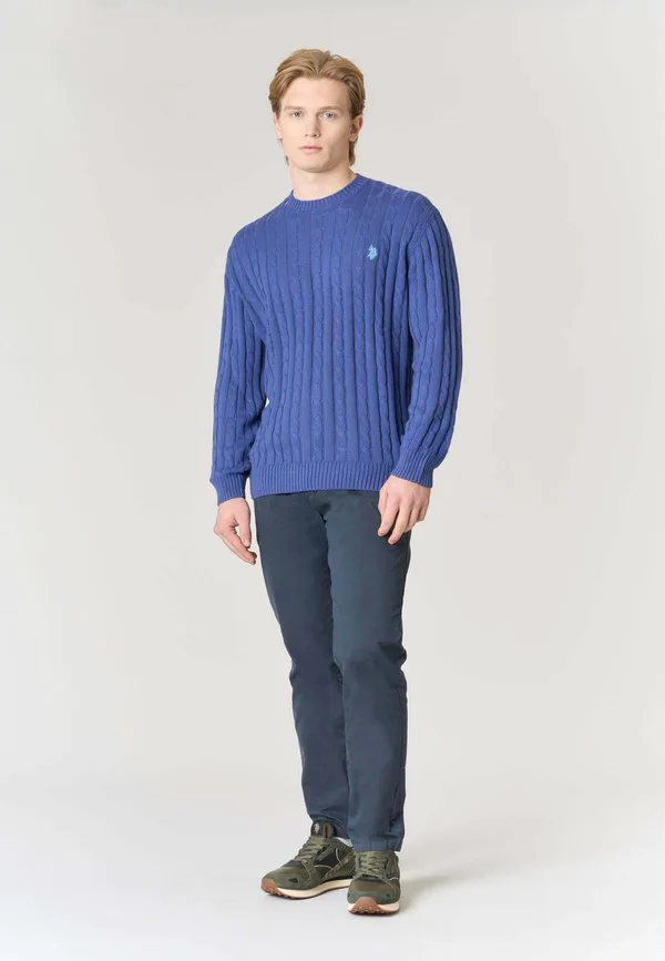 Свитер крупной вязки с круглым вырезом U.S. Polo Assn., Blu — фото 2