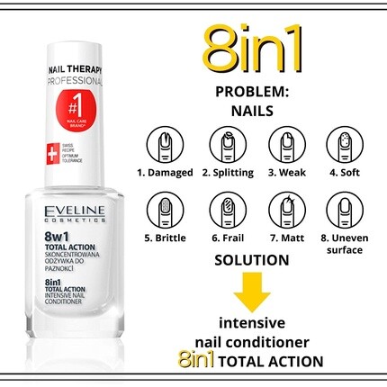 Nail Therapy Professional 8In1 Total Action Концентрированная укрепляющая и укрепляющая сыворотка для ногтей 12 мл, Eveline Cosmetics — фото 3