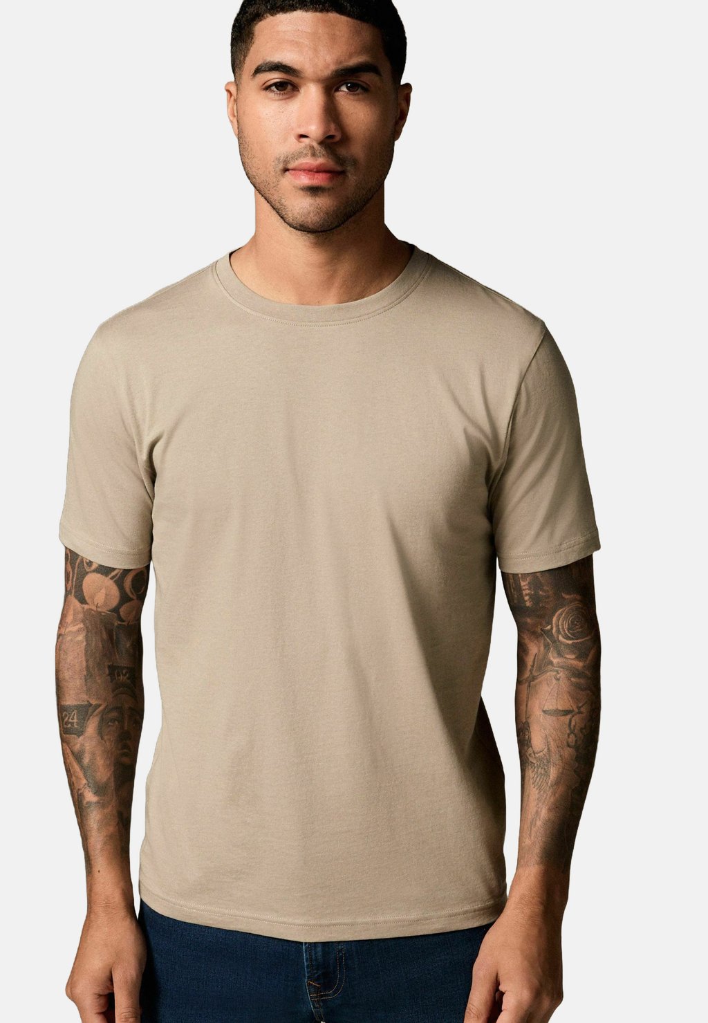 

Базовая футболка CREW NECK Next, бежевый