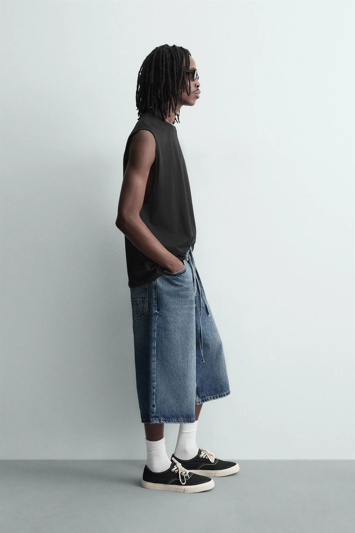 Выцветшая майка Zara, черный — фото 4