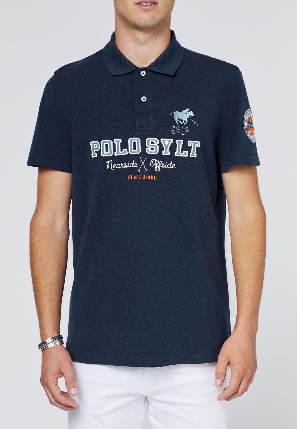 

Рубашка поло MIT LOGO UND STICKEREI Polo Sylt, темно-синий
