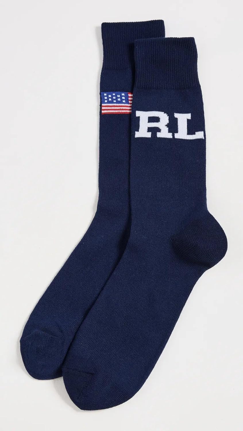 Polo Ralph Lauren мужские носки с медведем и мартини, 2 пары, Navy Blue — фото 4