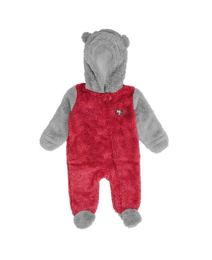 Комбинезон Cardinal Arizona Cardinals Game Nap Teddy флисовый с молнией во всю длину для новорожденных Outerstuff, красный — фото 3