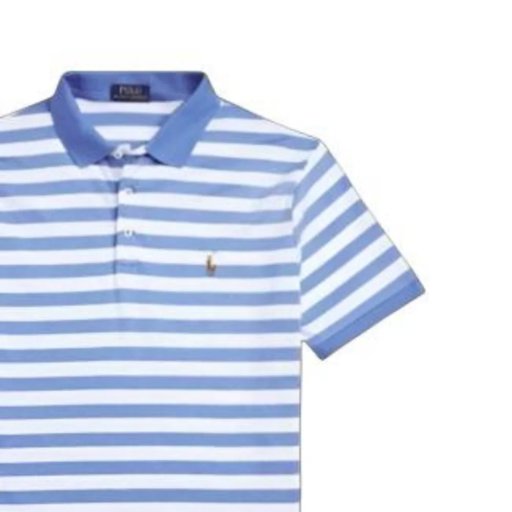 Поло Polo Ralph Lauren Custom Slim Fit сине-белое — фото 4