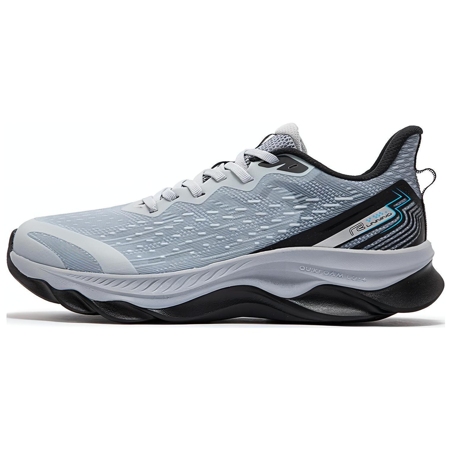 

361° Мужские серо-черные дышащие противоскользящие повседневные кроссовки для бега с амортизацией Cold Mist Gray/Obsidian Black, цвет Cold Mist Gray/Obsidian Black