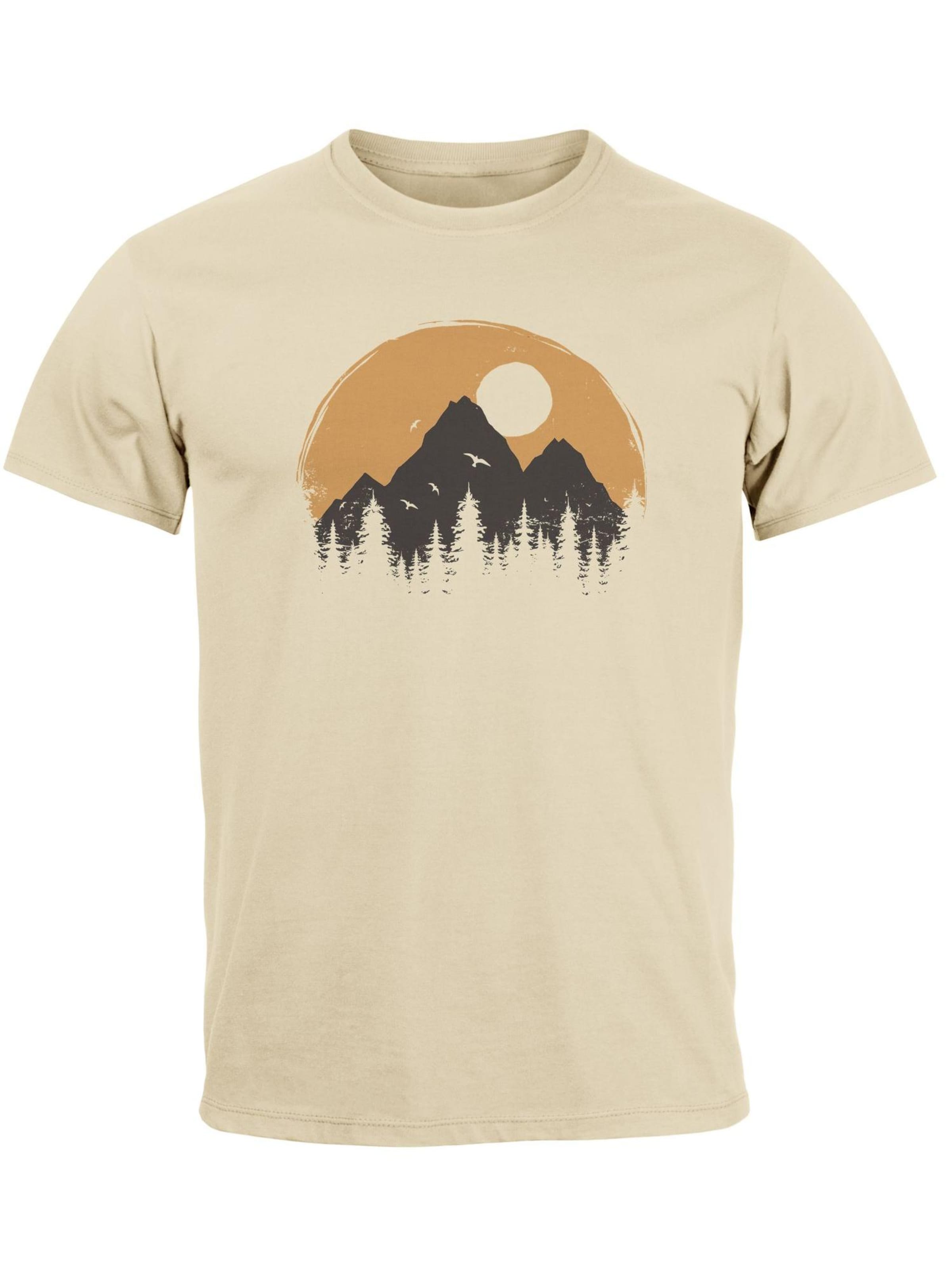 

Neverless Футболка 'Mountains' в цвете Nude