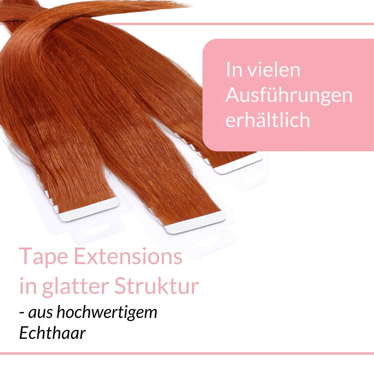 Накладные волосы tape extensions echthaar #8/43 hellblond rot-gold Hair2Heart, 60cm, количество 10 шт. — фото 3