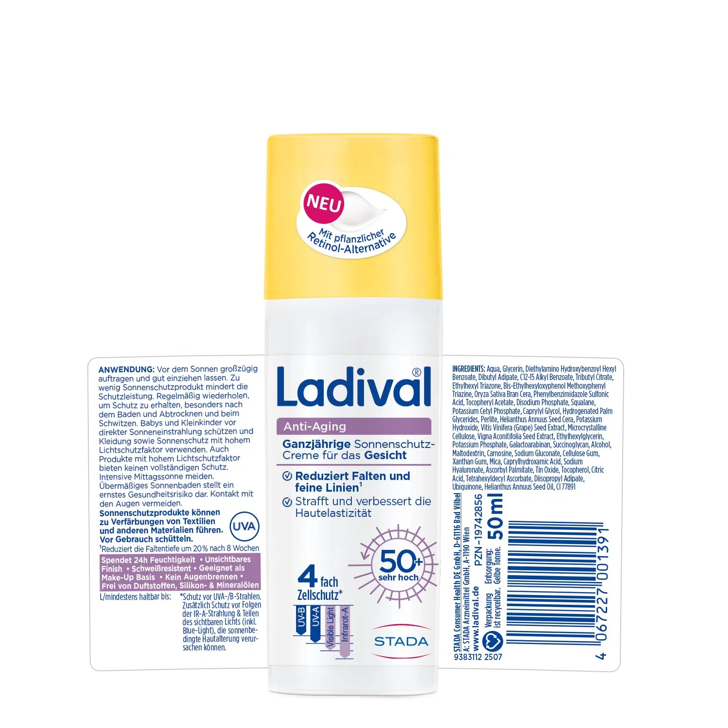 Солнцезащитный крем для лица Ladival Anti-Ageing SPF 50+, 50 мл Ladival — фото 2
