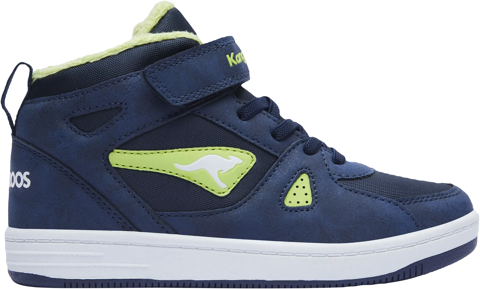 Кроссовки KangaROOS "Kalley II EV", с застежкой-липучкой и теплой подкладкой, цвет Navy-Lime — фото 2