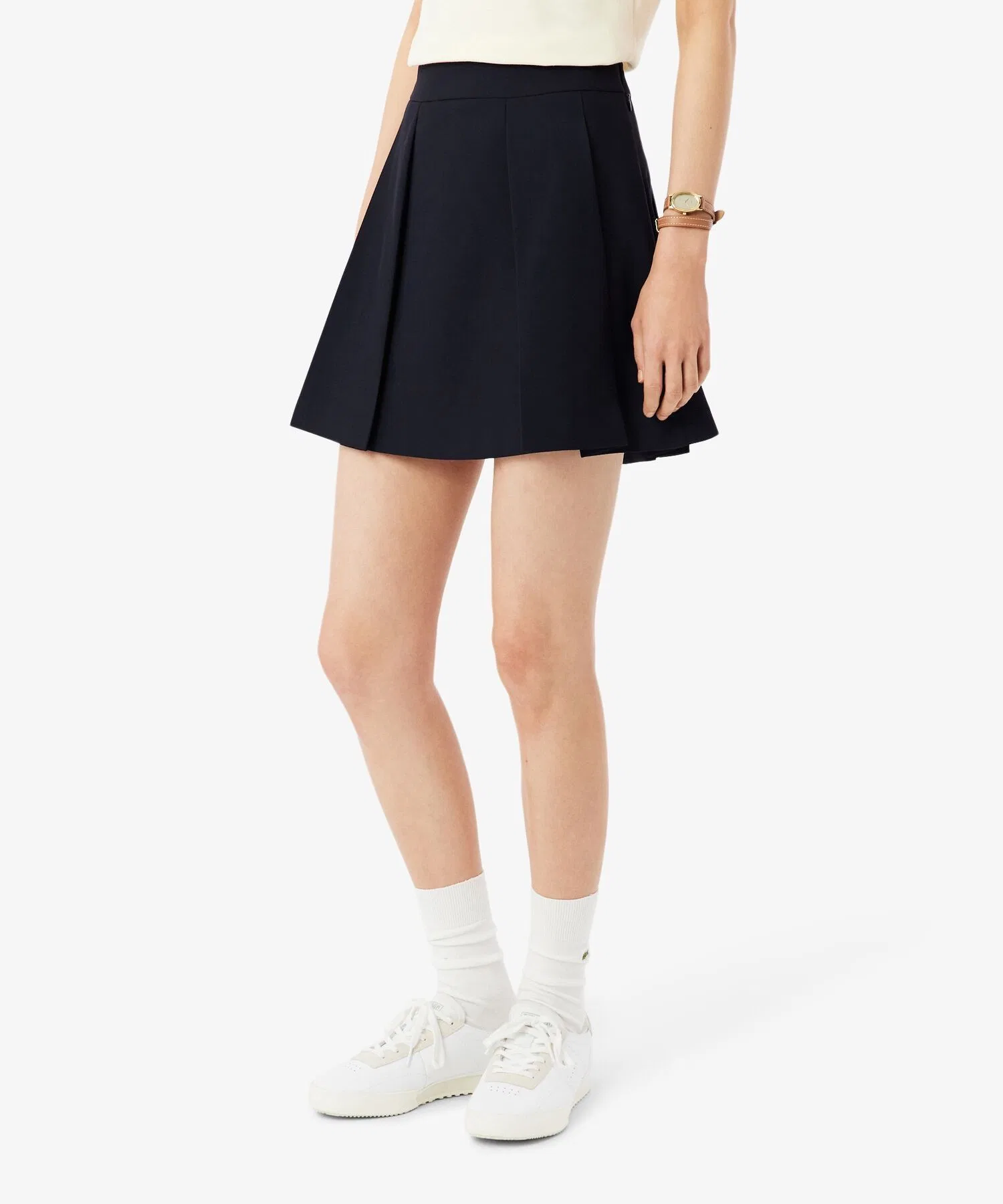 Юбка теннисная LACOSTE FLARE FIT, плиссированная, тёмно-синяя