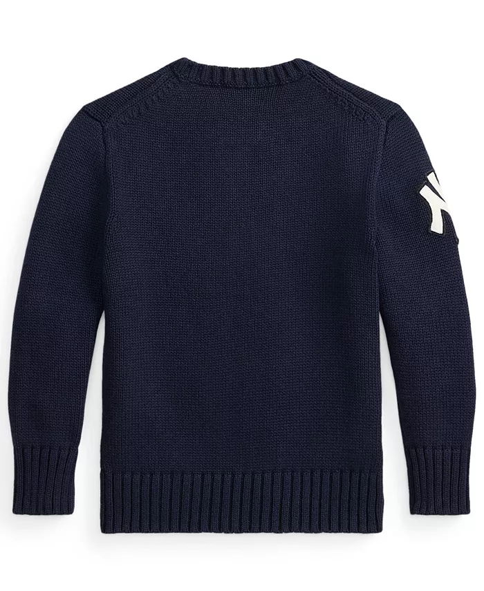Мальчики и девочки 2T-7 Yankees Bear свитер с длинными рукавами Polo Ralph Lauren, синий — фото 2