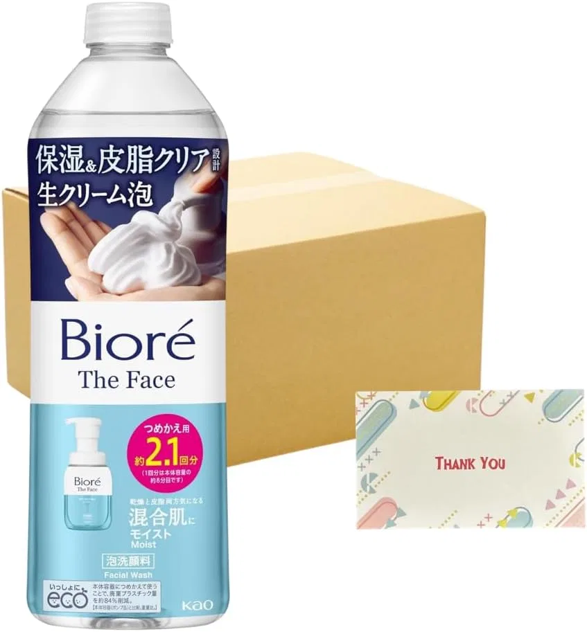 Гель для умывания Biore The Face Moist сменный блок, 340 мл, 24 шт, цвет белый