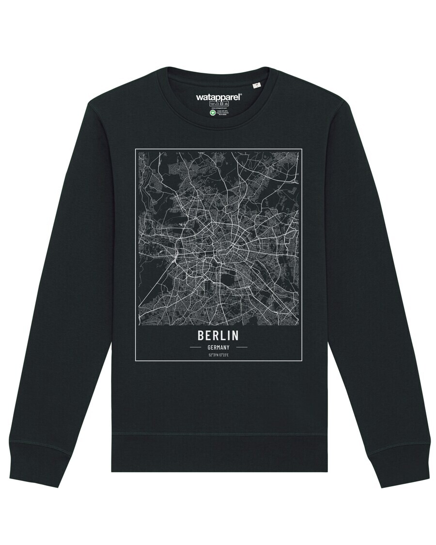 

Свитер Watapparel Sweatshirt City maps Berlin Landkarte, черный