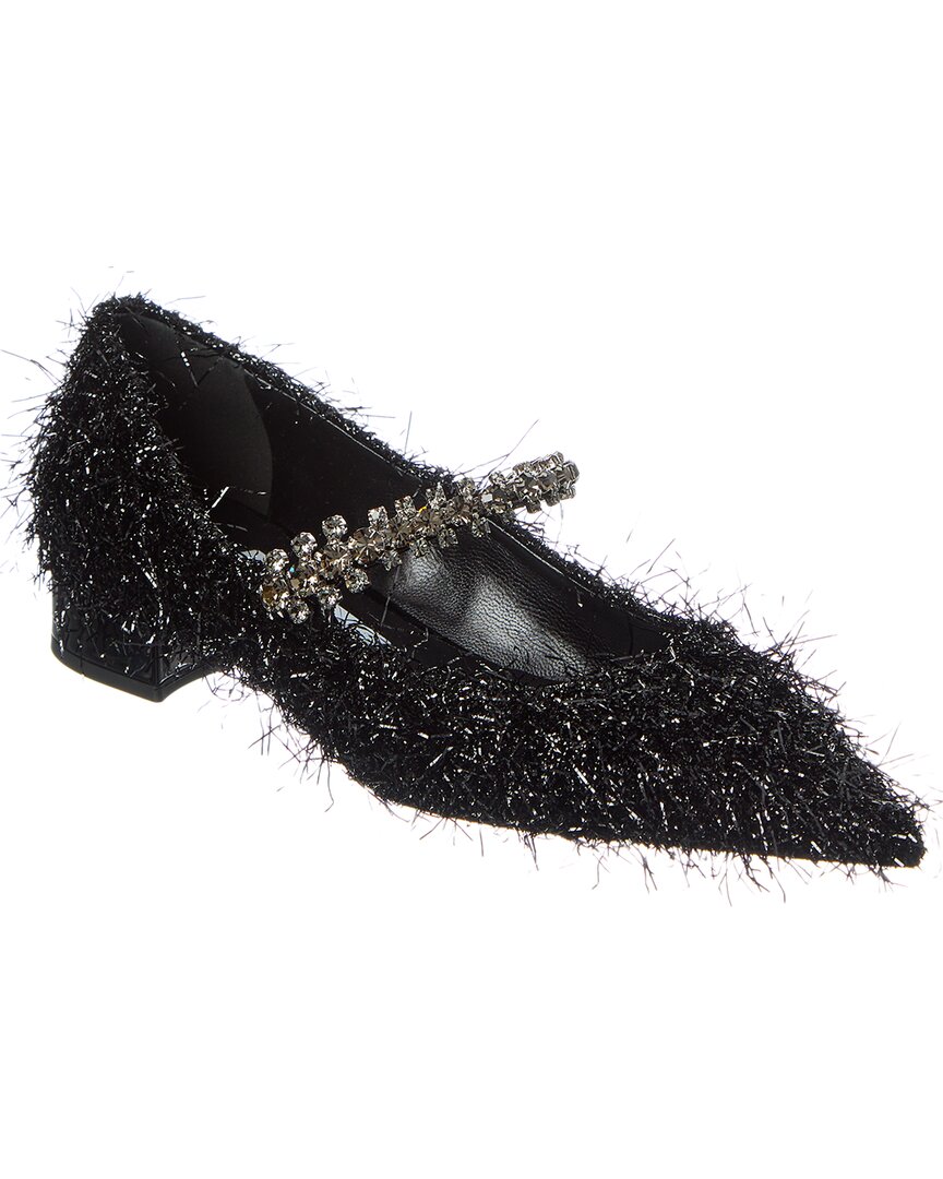 Jimmy Choo Bing Плоские туфли с блестками, черный