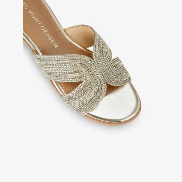 Мюли Pose Kg Kurt Geiger с кристаллами и жемчугом плетеные, золотой — фото 3