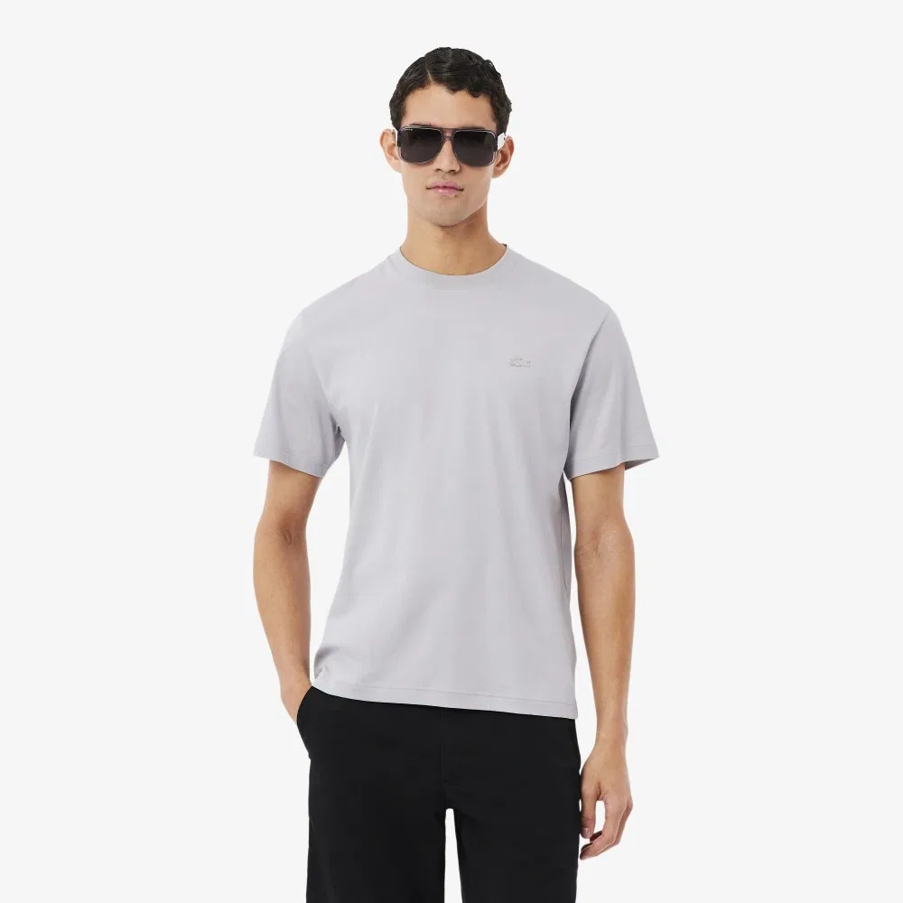 Футболка мужская Lacoste Paris Pack Interlock, хлопок 100%, светло-серый