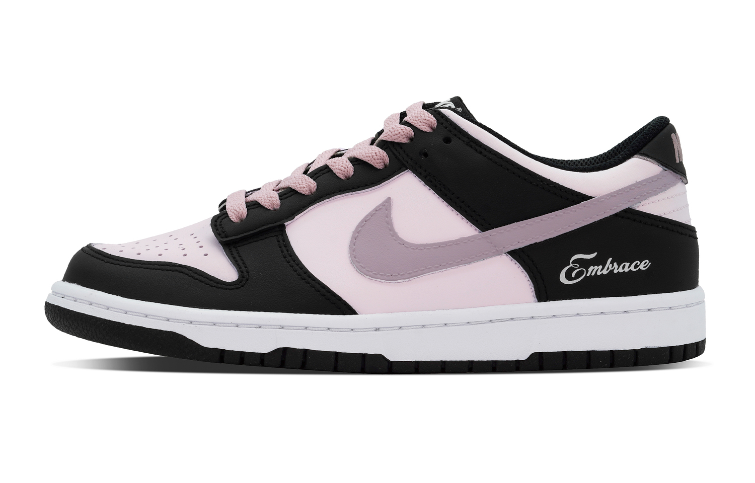 

Nike Dunk Устойчивые к скольжению Износостойкие Низкие Детские Скейтбординговые Кроссовки Черные Розовые Подростковые