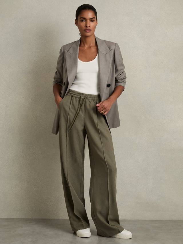 

Широкие брюки sunnie для ног Reiss, хаки