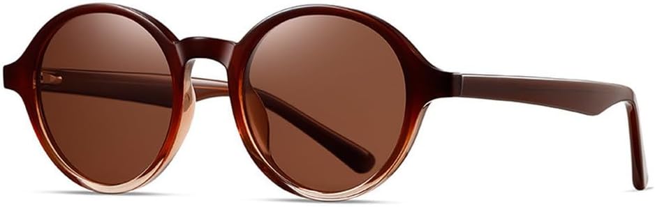 

Мужские солнцезащитные очки в стиле ретро, ​​круглые, для активного отдыха и вождения, модные панк-очки, двухцветные, с защитой от УФ-излучения UV400, роскошные женские солнцезащитные очки TKKTLLT, Red Brown Brown