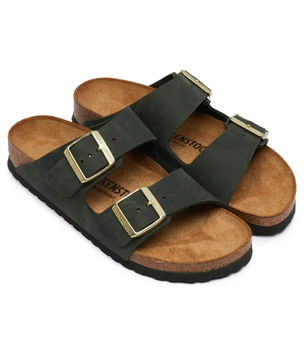 Тапочки из кожи Аризона Narrow fit Birkenstock, зеленый — фото 3