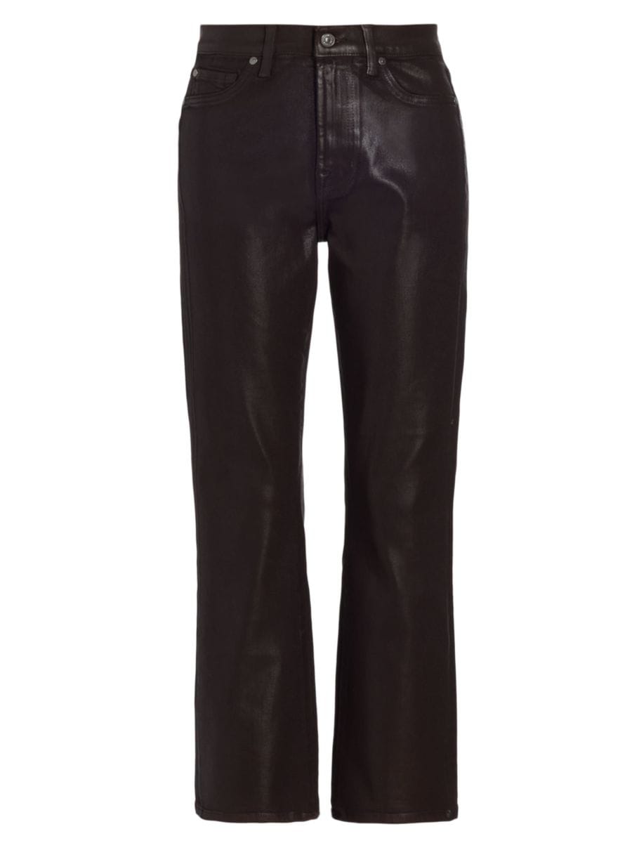 

Укороченные джинсы с высокой талией 7 For All Mankind, цвет Coated Black