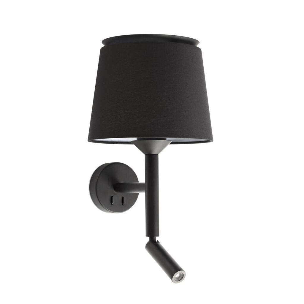 

Настенный светильник Faro Savoy Black с черным абажуром Reader, черный