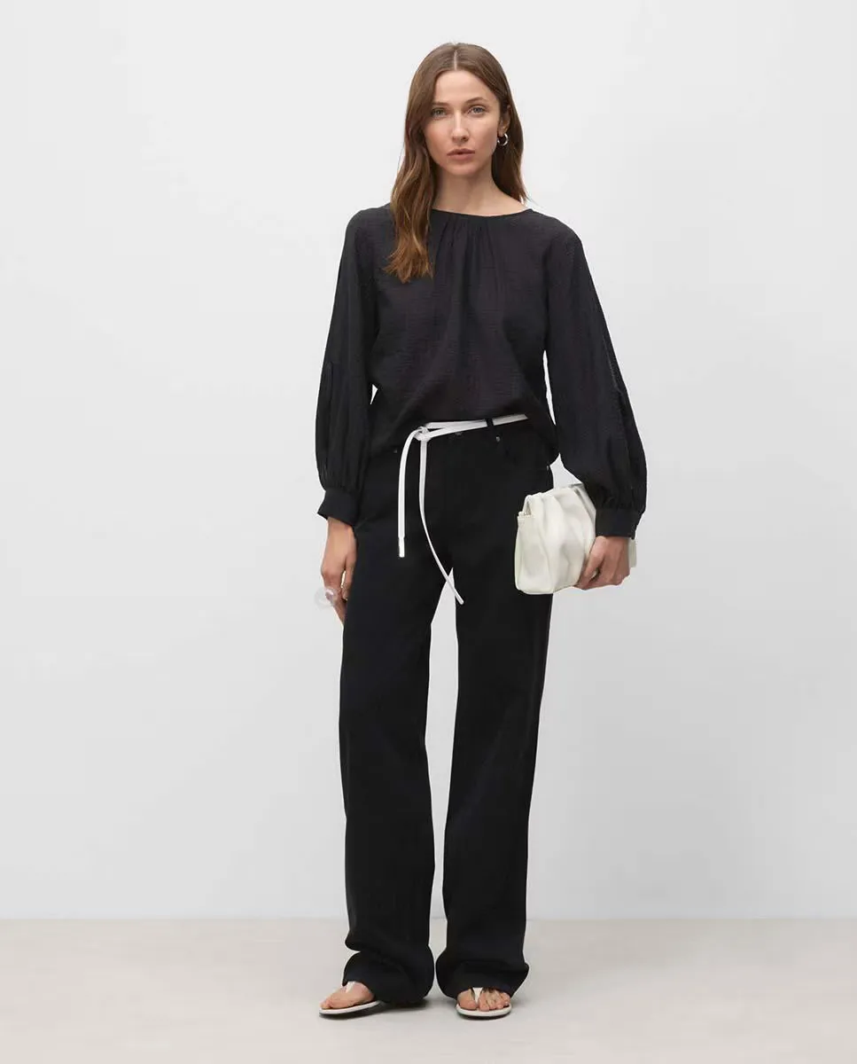 

Женская блуза с банточными рукавами Simorra, чёрный