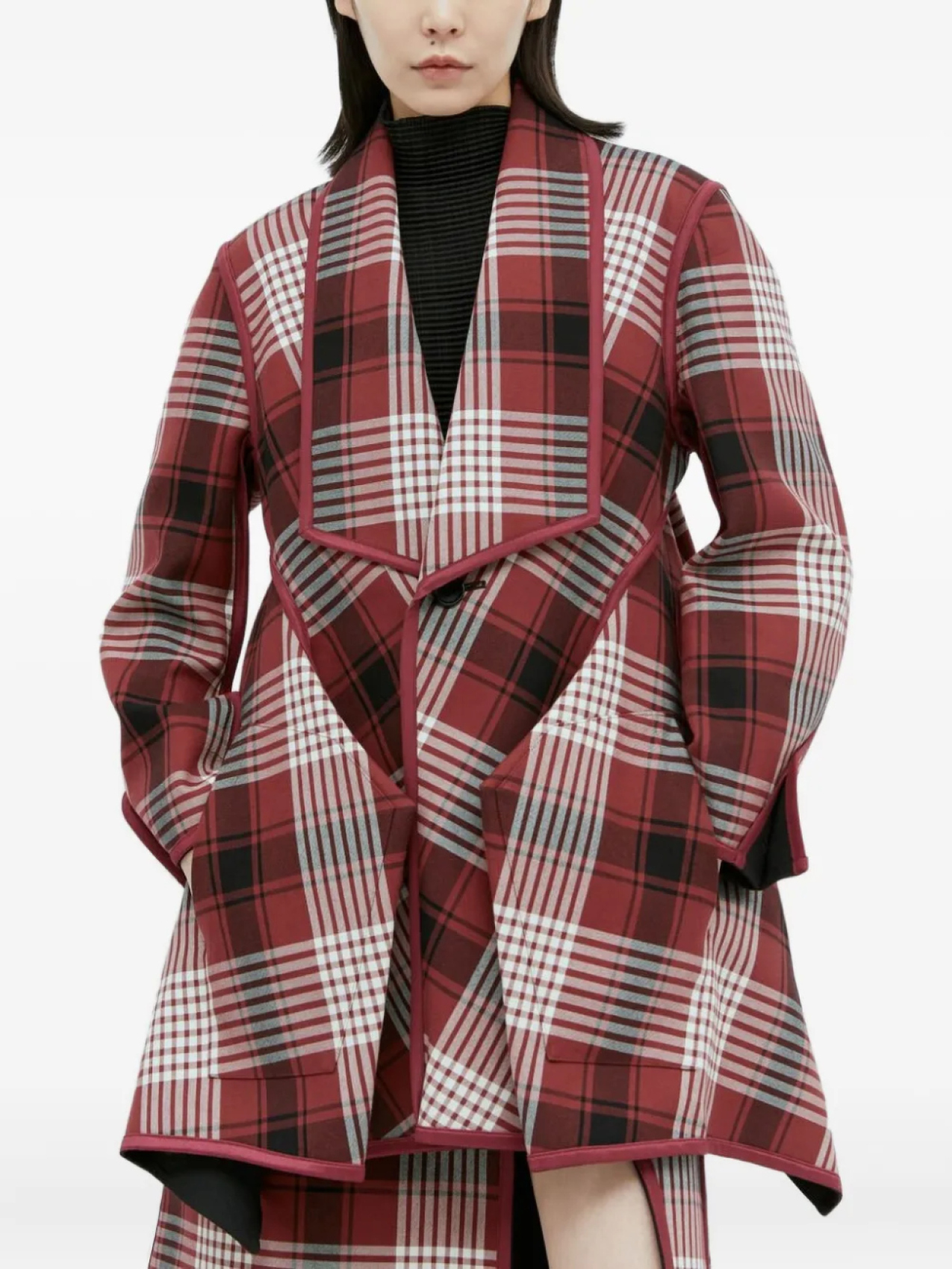 

Куртка с клетчатым принтом Issey Miyake, красный