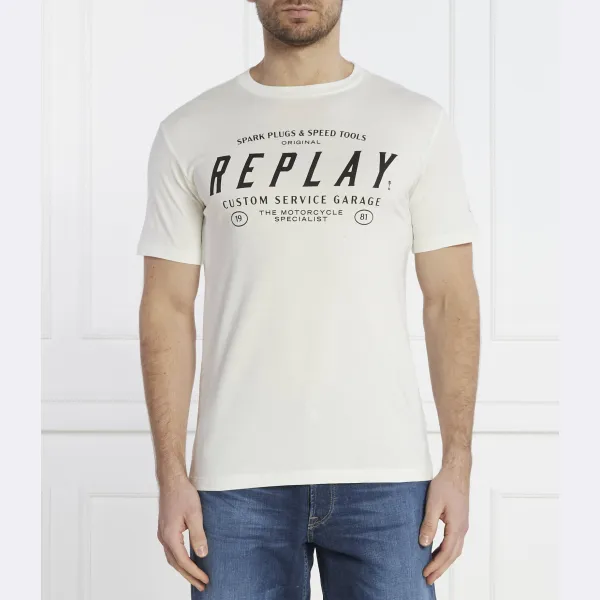 

Футболка стандартного кроя Replay, экрю
