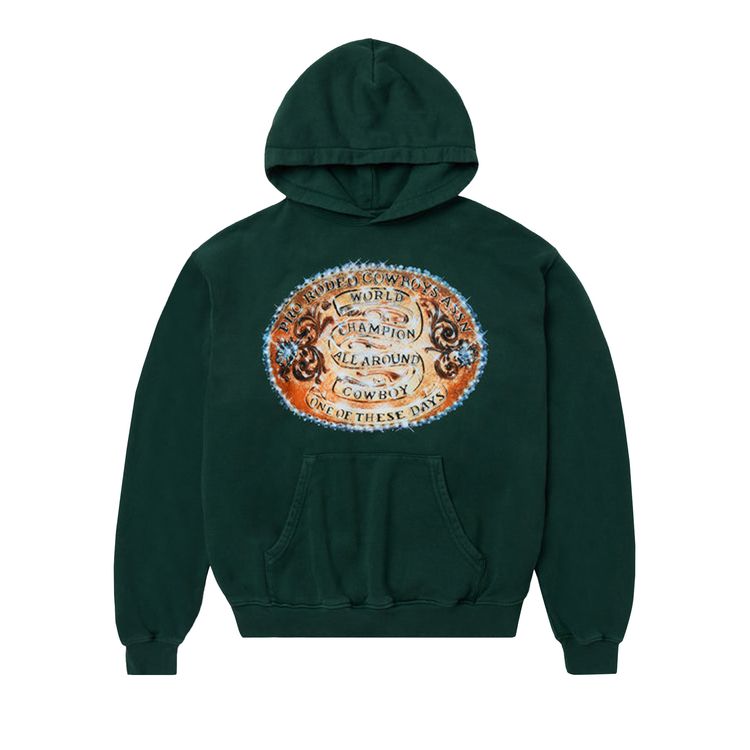 

Худи One Of These Days Wold Champions Hoodie 'Washed Forest Green', зеленый