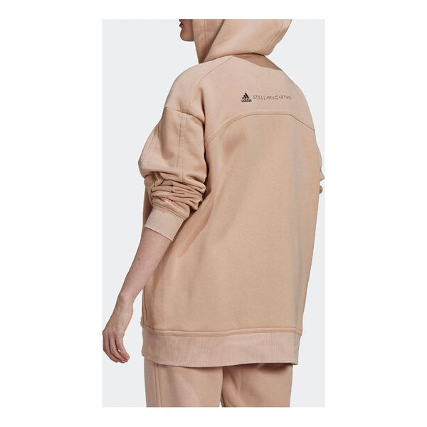 Толстовка by stella mccartney logo print zip-up hoodie 'beige' Adidas, бежевый — фото 3