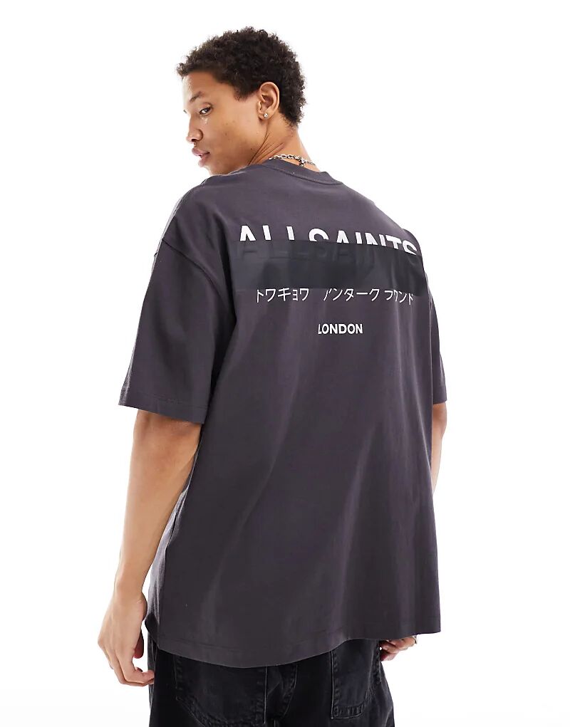 

Футболка Redact oversize с вышитым логотипом черного цвета AllSaints
