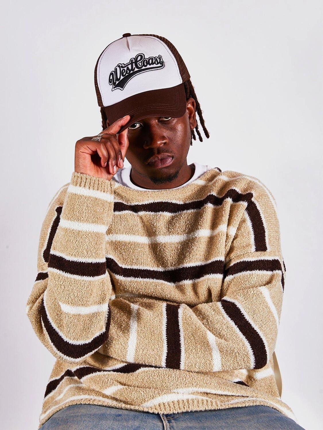 

Хлопковая шляпа дальнобойщика с вышивкой Ила SVNX, коричневый