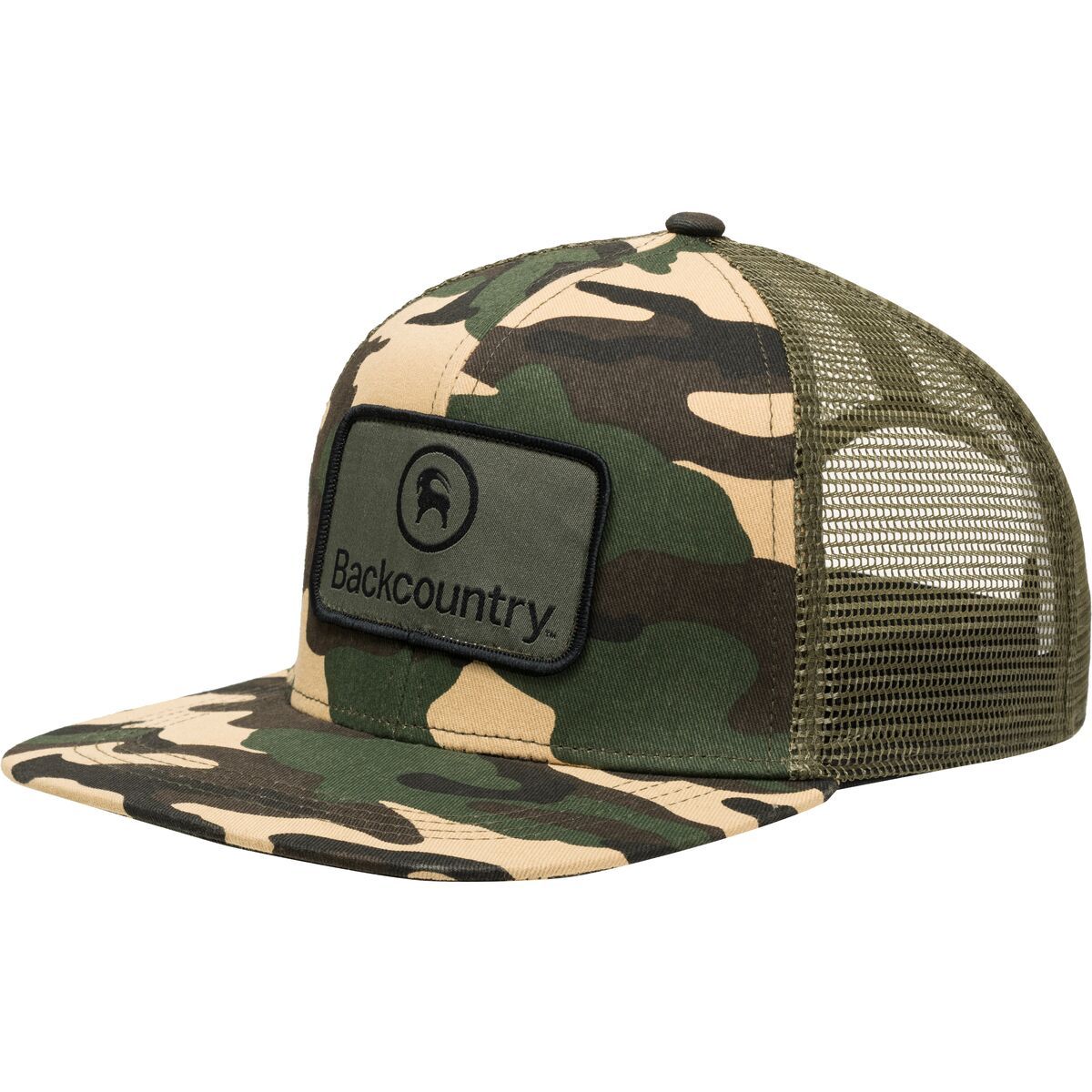 

Ретро кепка с плоским козырьком и нашивкой на застежке Backcountry, цвет camo