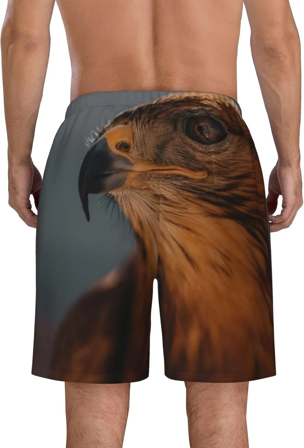 Мужские пляжные шорты Fierce Eagle, мужские плавки, шорты для плавания с карманами, купальники Generic, черный — фото 4