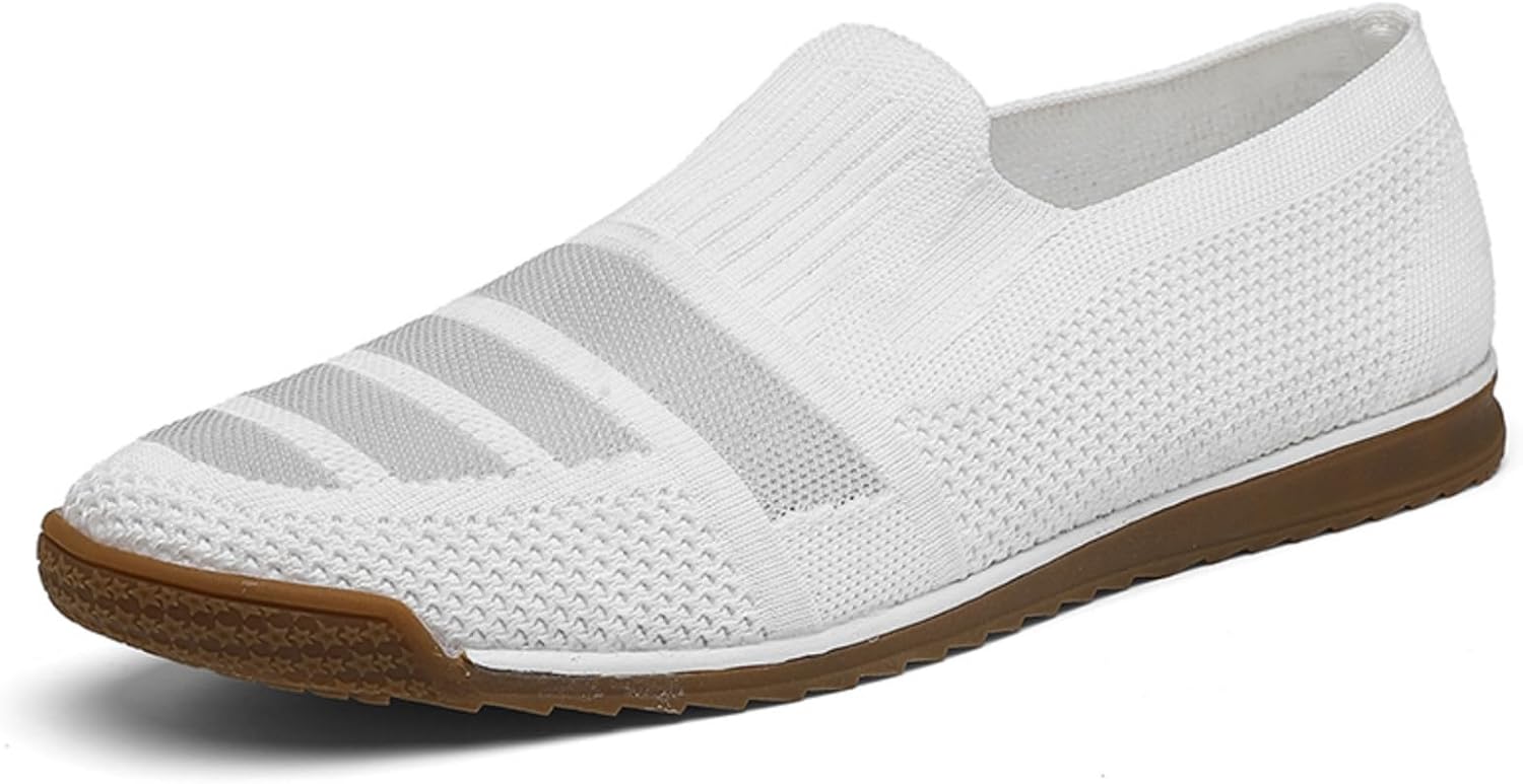 

Мужские черные вязаные слипоны-лоферы, дышащие, легкие повседневные туфли с комфортной подошвой, идеально подходят для повседневной носки и отдыха Aokisx