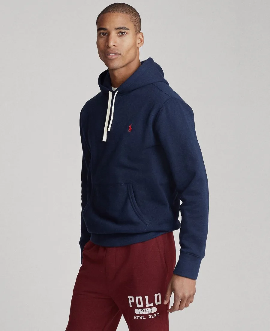 Мужская флисовая толстовка с капюшоном Polo Ralph Lauren, cruise темно-синий